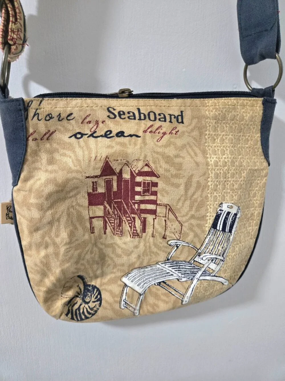 Paul Brent Seaside Coastal Beach Crossbody Bag Nautical Canvas Purse